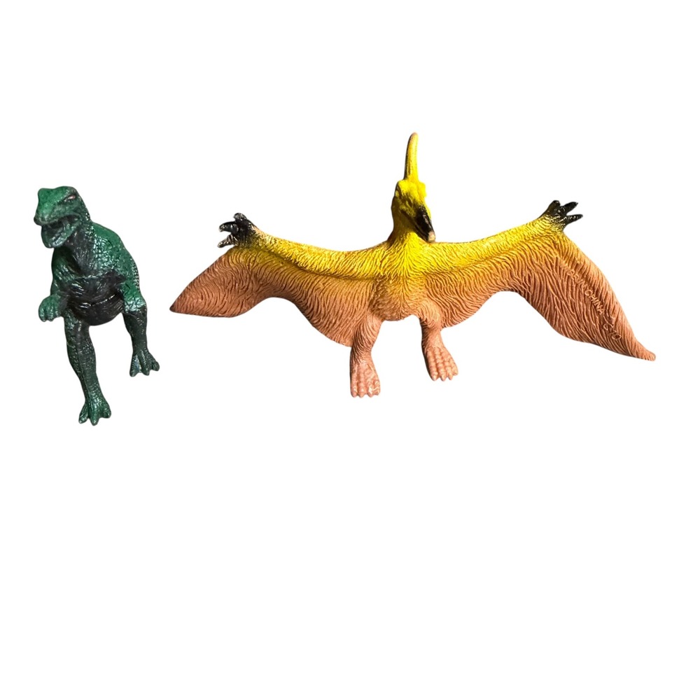 Vintage Style Plastic Dinosaur Toy Figure Lot Mixed Species Multi Color 8pc - Picture 5 of 9